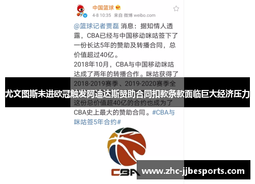 尤文图斯未进欧冠触发阿迪达斯赞助合同扣款条款面临巨大经济压力 尤文图斯未进欧冠触发阿迪达斯赞助合同扣款条款面临巨大经济压力